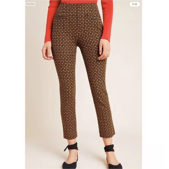 Anthropologie Pants - Anthropologie The Essential Slim In Brown Motif Pants
